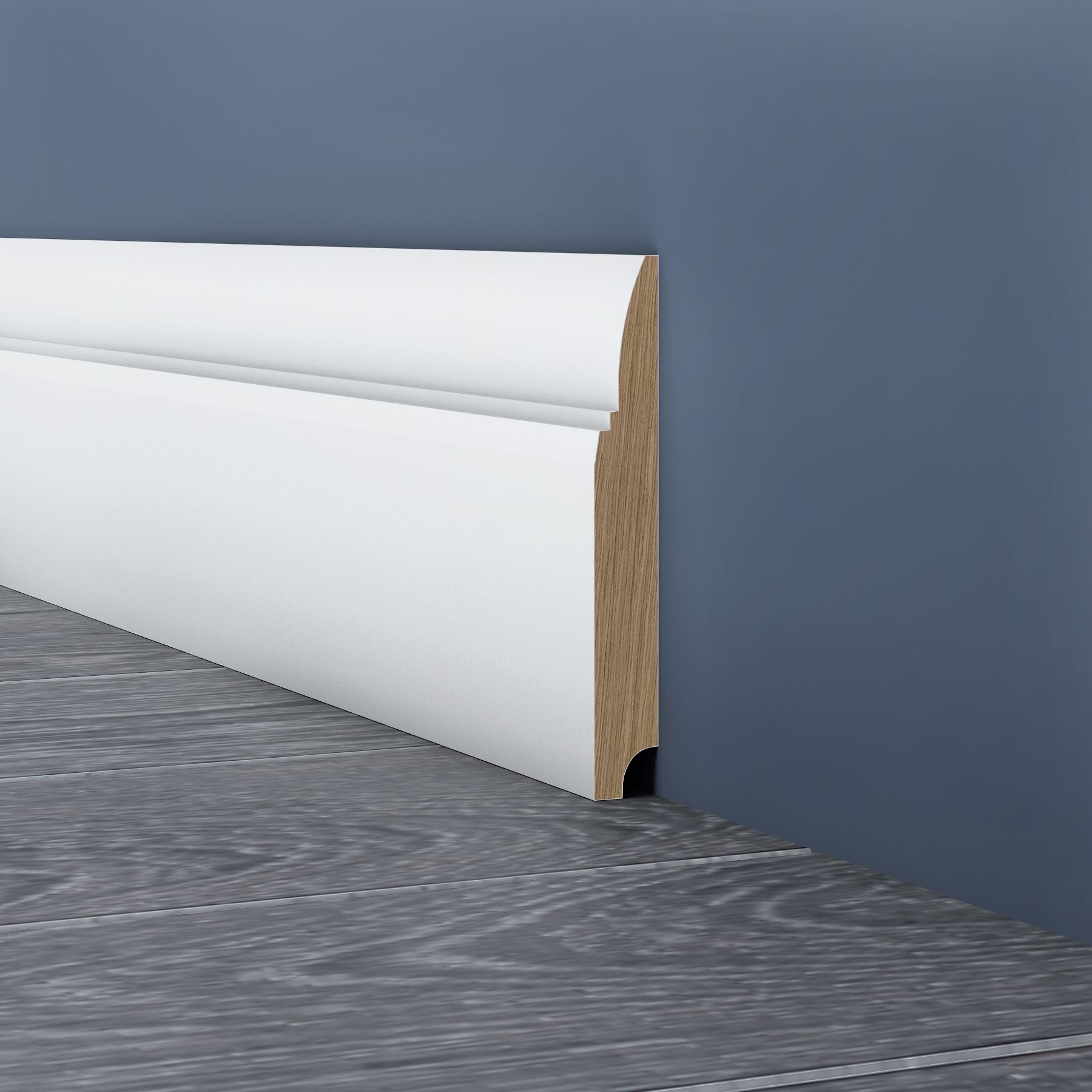 Плинтус МДФ под покраску Evrowood PN 130 2000×120×16 фото в интерьере