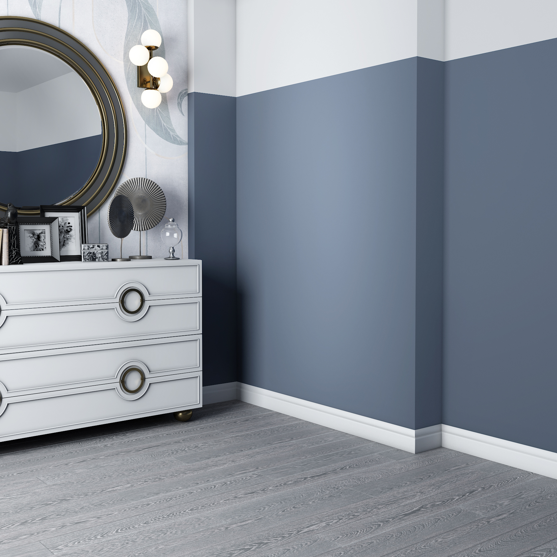 Плинтус МДФ под покраску Evrowood PN 130 2000×120×16 фото в интерьере