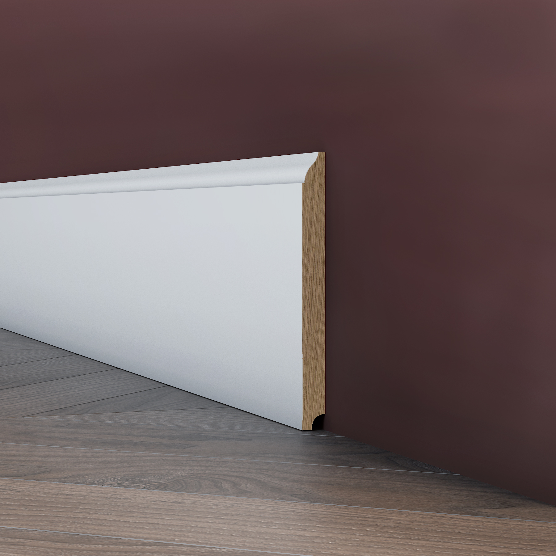 Плинтус МДФ под покраску Evrowood PN 150 2000×134×12 фото в интерьере