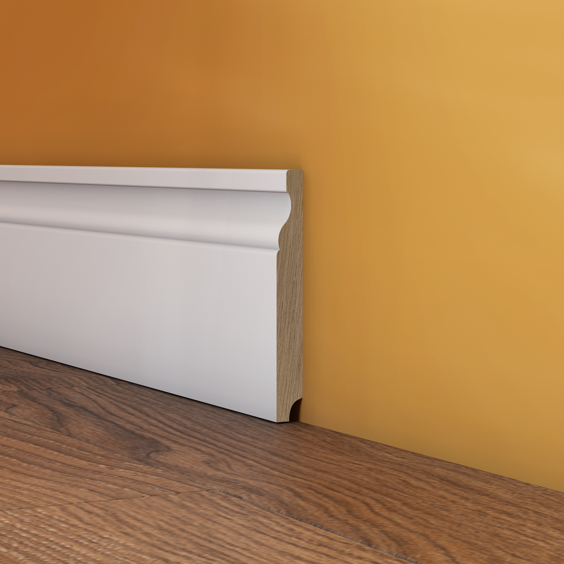 Плинтус МДФ под покраску Evrowood PN 160 2000×140×16 фото в интерьере