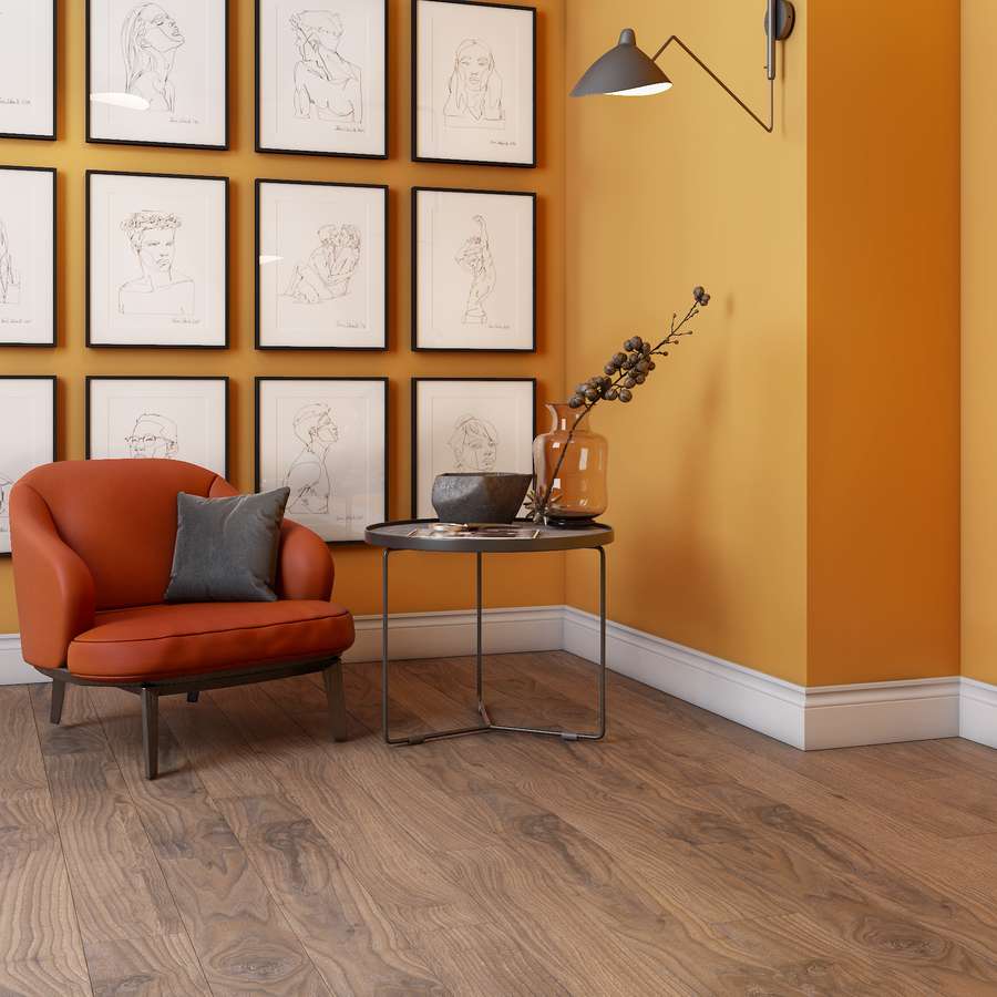 Плинтус МДФ под покраску Evrowood PN 160 2000×140×16 фото в интерьере