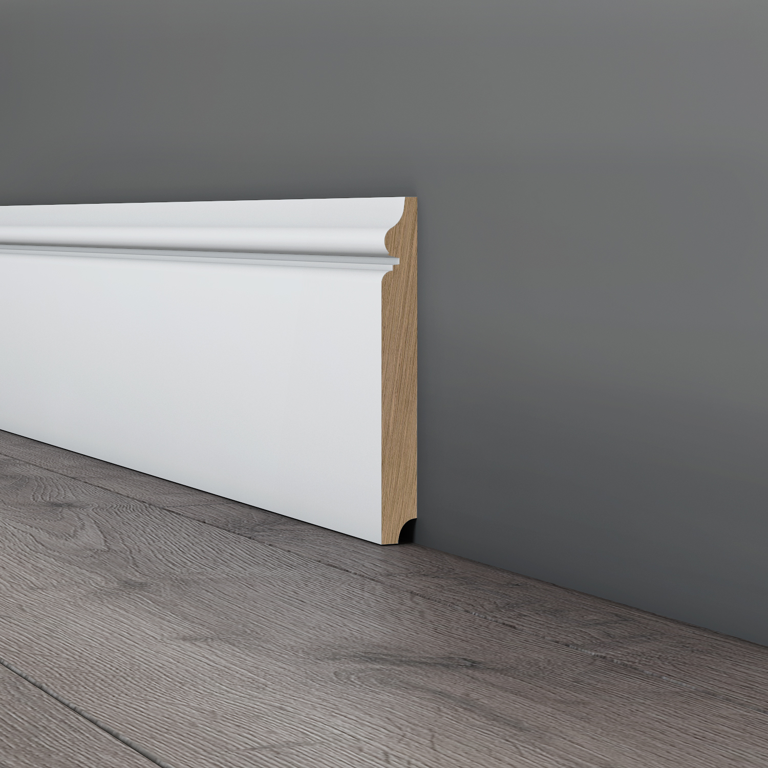 Плинтус МДФ под покраску Evrowood PN 170 2000×140×16 фото в интерьере