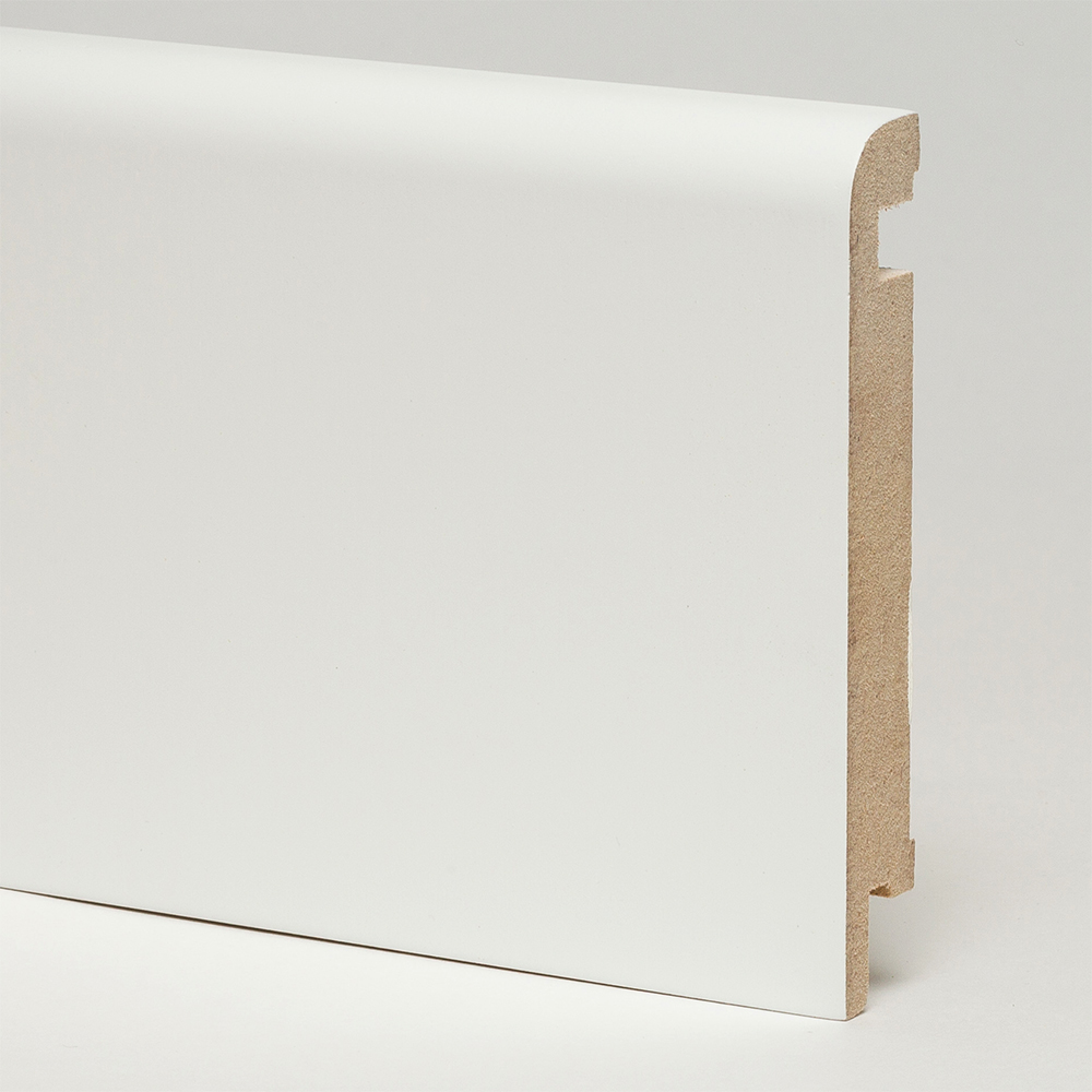 Плинтус МДФ крашеный Modern Decor белый матовый 2440×120×16