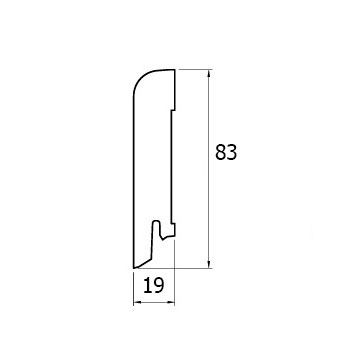 Плинтус деревянный Modern Decor Белый 2400×83×19