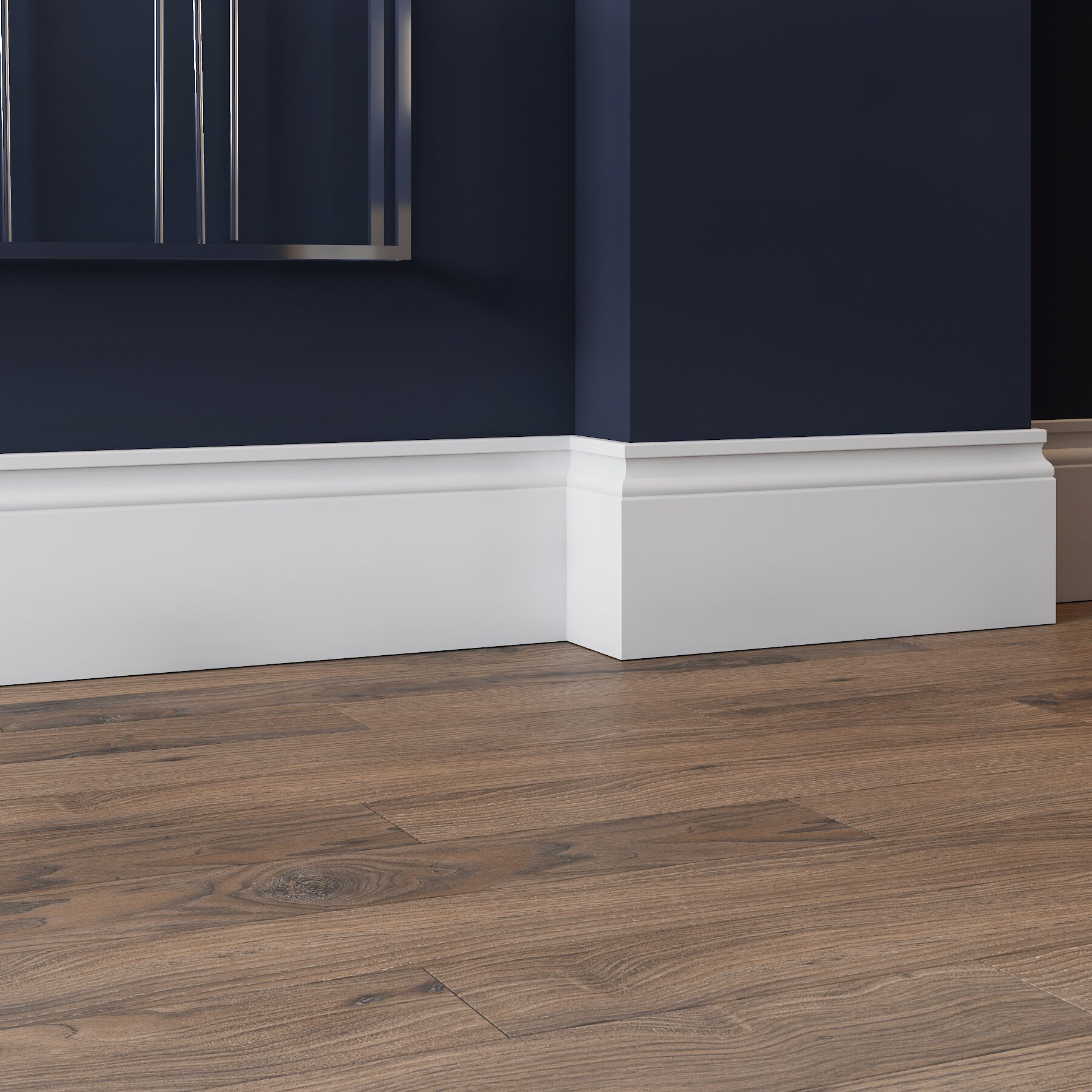 Плинтус МДФ под покраску Evrowood PN 190 2000×180×16 фото в интерьере