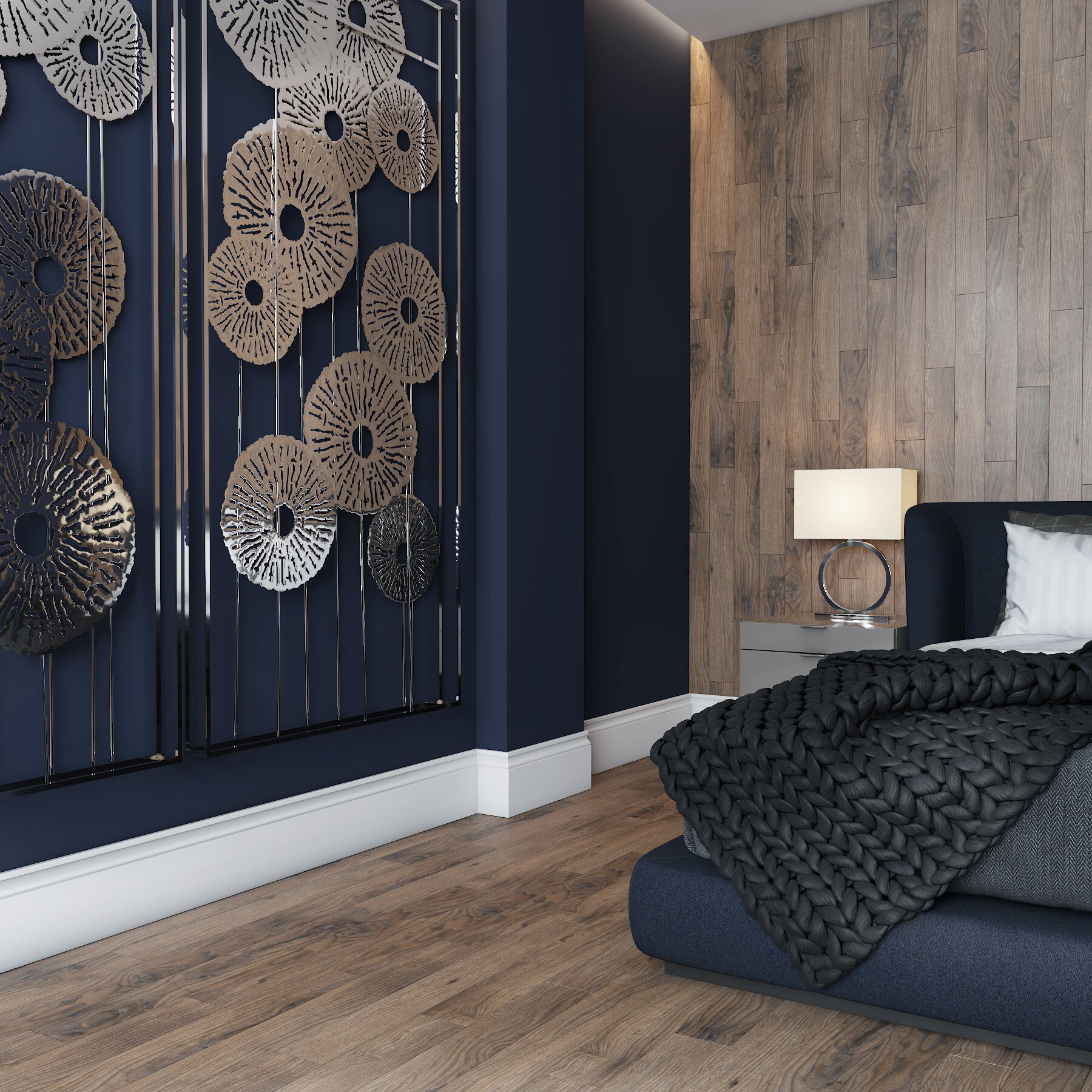 Плинтус МДФ под покраску Evrowood PN 190 2000×180×16 фото в интерьере