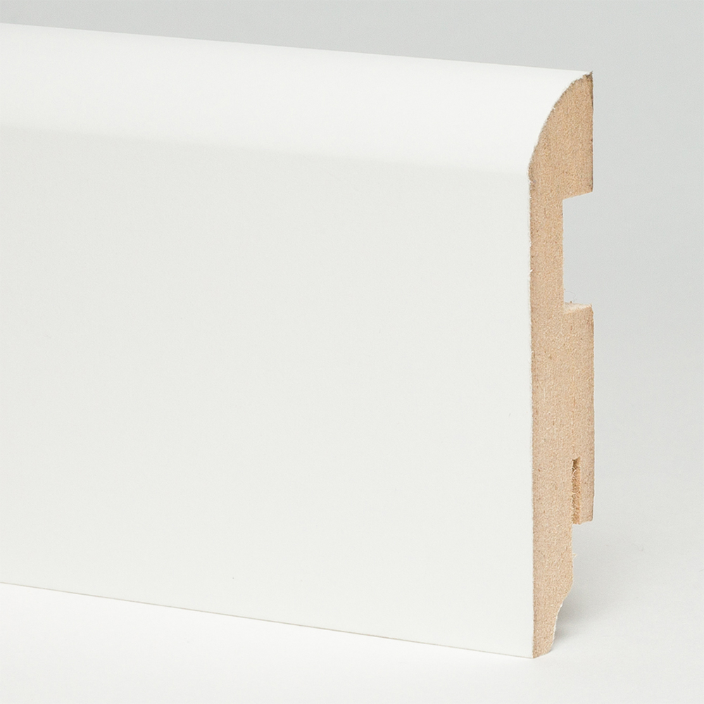 Плинтус МДФ ламинированный TeckWood прямой скругленный белый матовый 2150×100×16