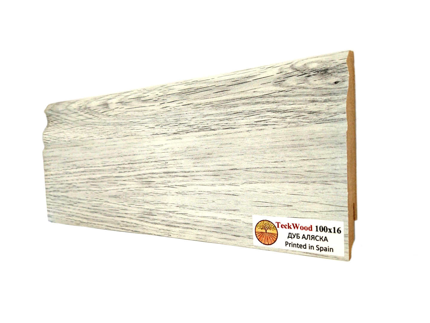 Плинтус МДФ ламинированный TeckWood дуб Аляска 2150×100×16