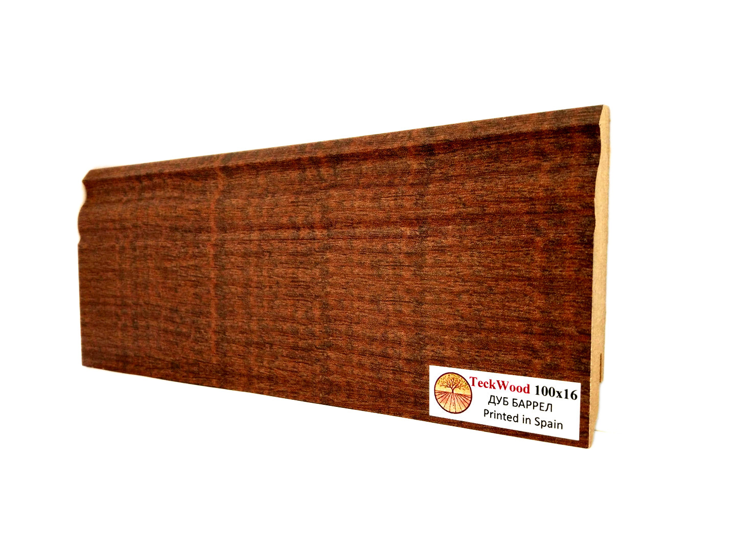 Плинтус МДФ ламинированный TeckWood дуб Баррел 2150×100×16