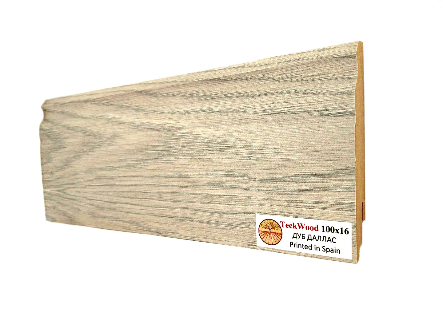 Плинтус МДФ ламинированный TeckWood дуб Даллас 2150×100×16