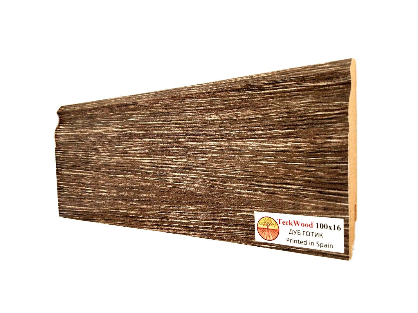 Плинтус МДФ ламинированный TeckWood дуб Готик 2150×100×16