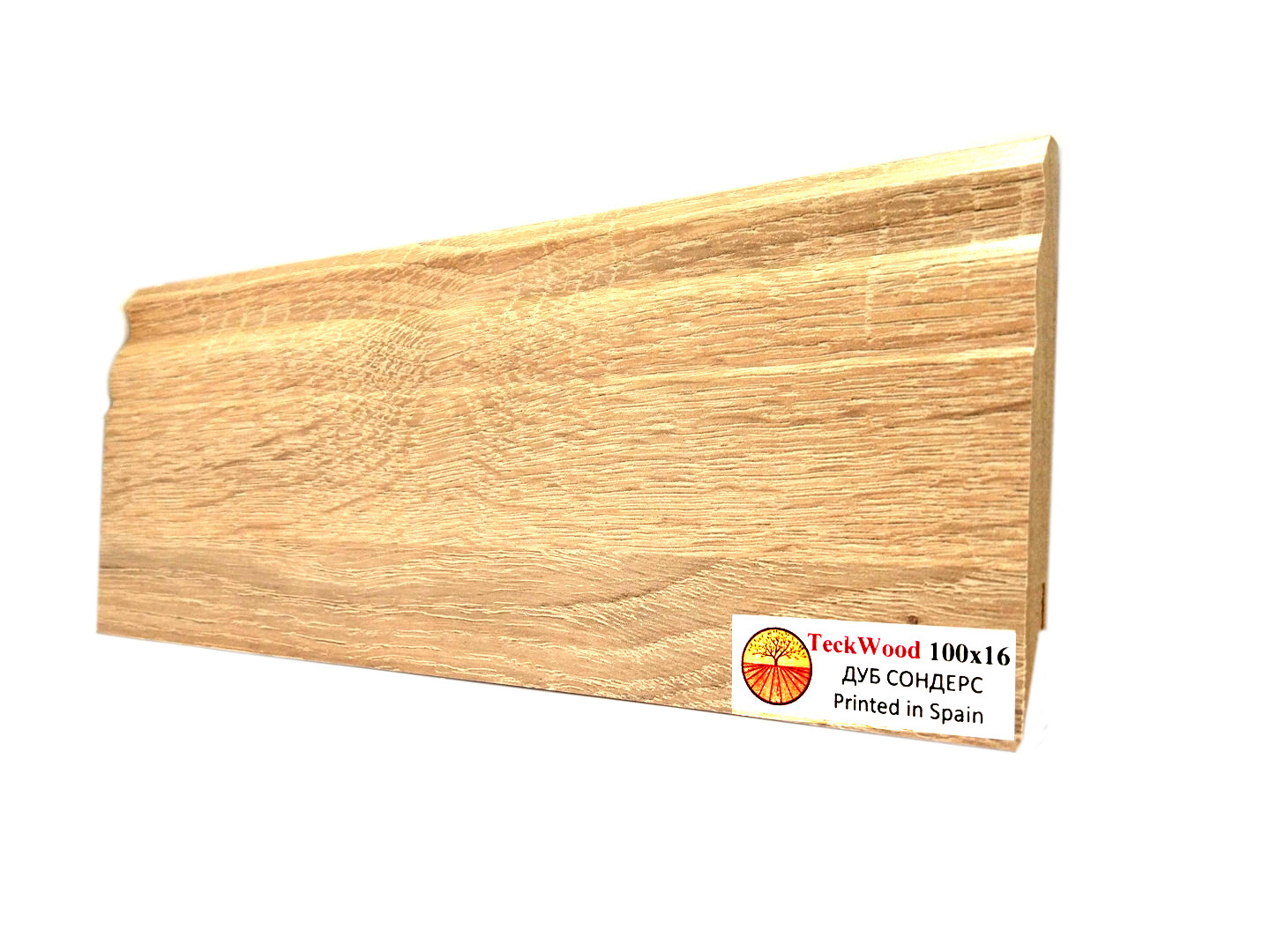 Плинтус МДФ ламинированный TeckWood дуб Сондерс 2150×100×16
