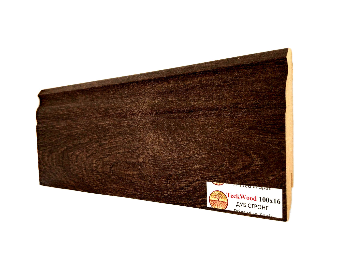 Плинтус МДФ ламинированный TeckWood дуб Стронг 2150×100×16