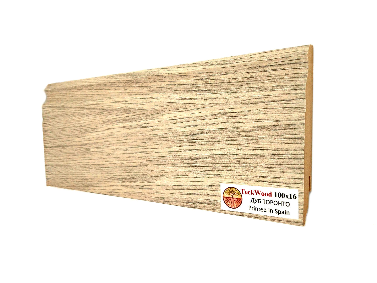Плинтус МДФ ламинированный TeckWood дуб Торонто 2150×100×16