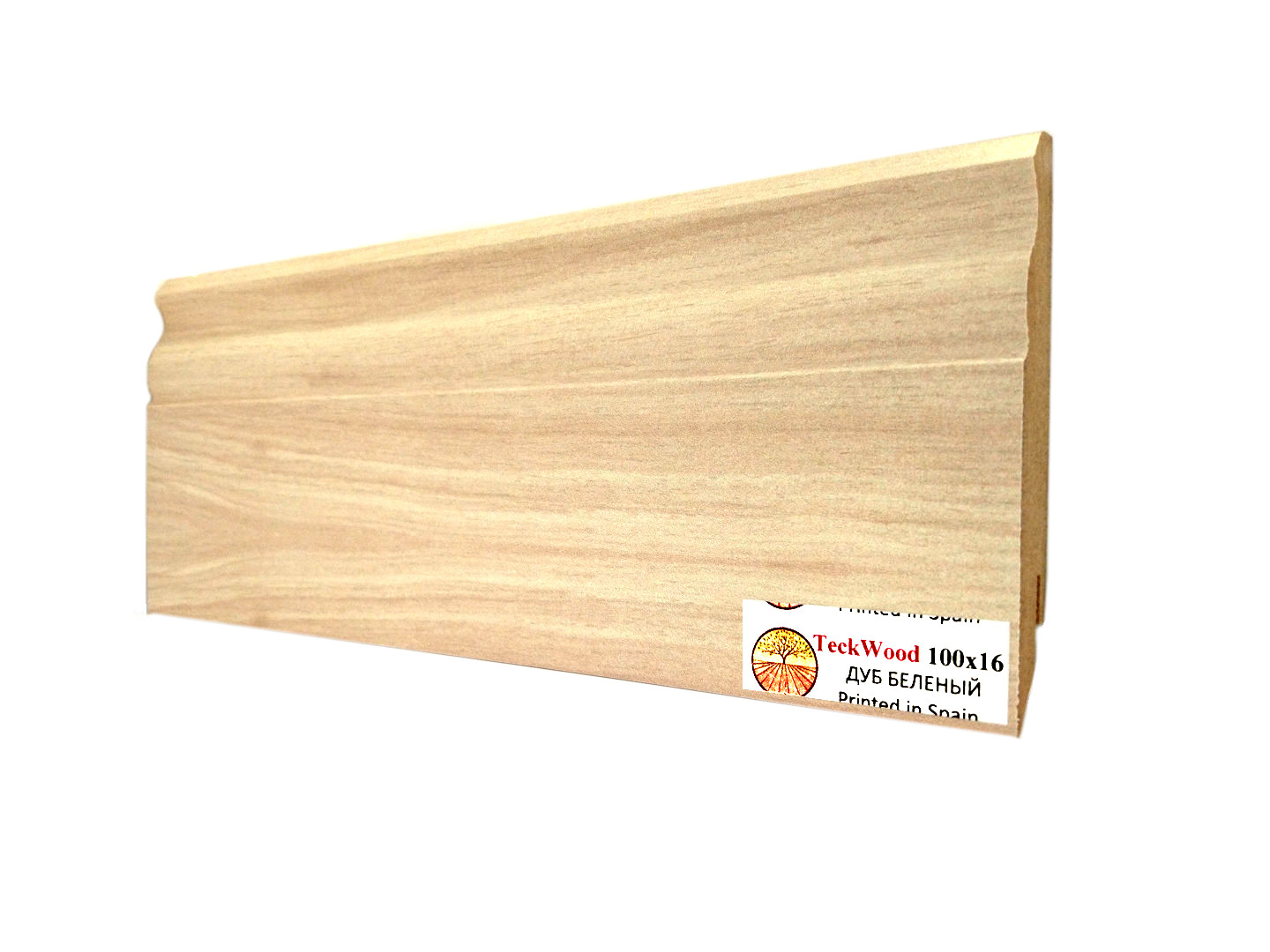Плинтус МДФ ламинированный TeckWood дуб Беленый 2150×100×16