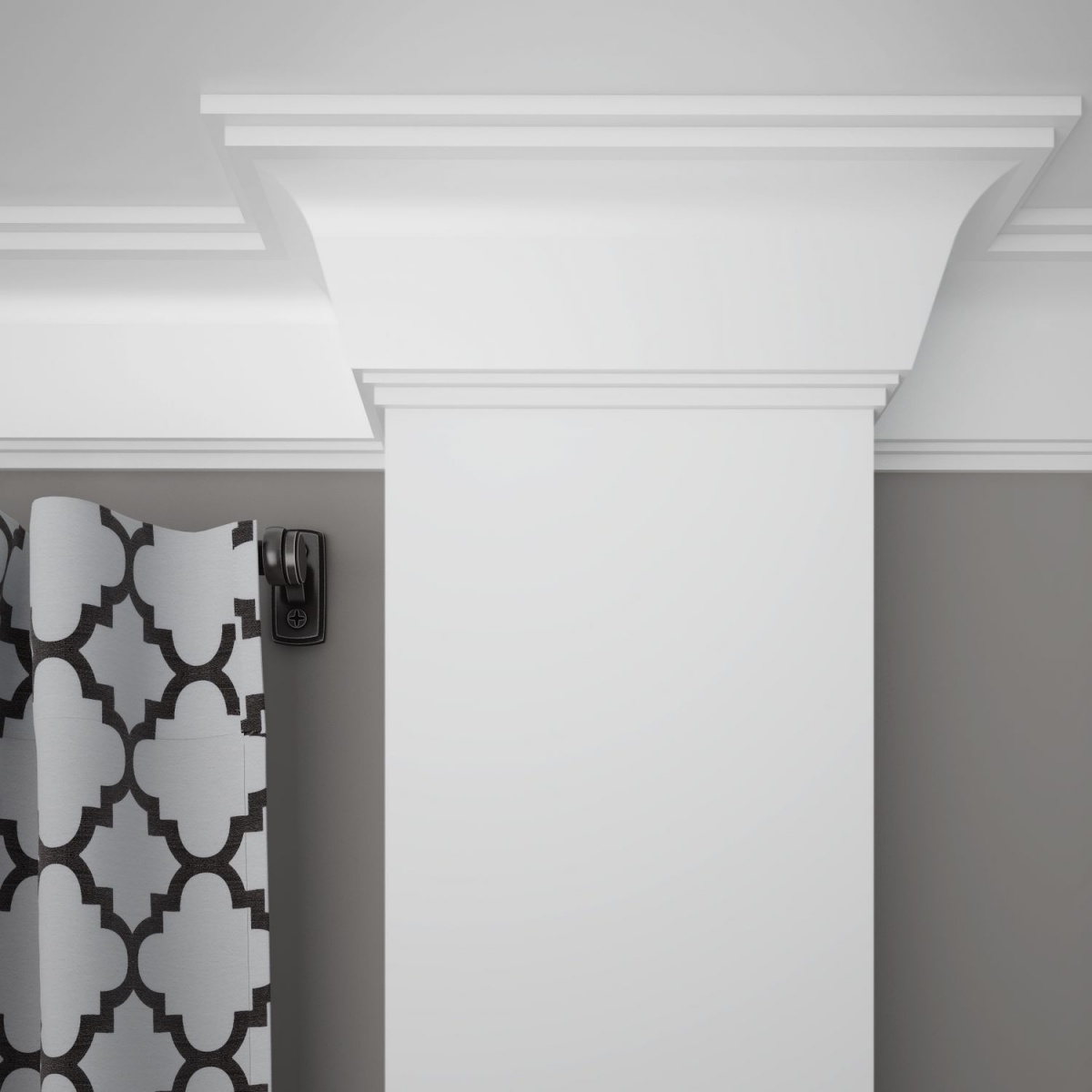 Потолочный плинтус под покраску Ultrawood CR 2335 2000×75×114 фото в интерьере