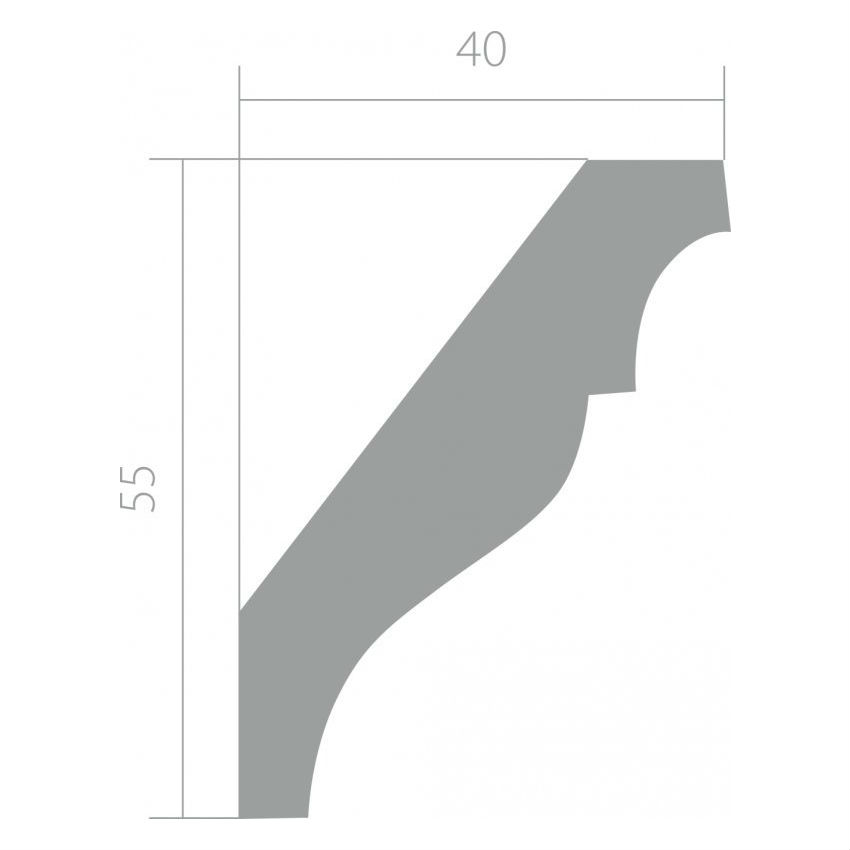Потолочный плинтус ЛДФ под покраску Ultrawood CR 4258 с подсветкой 2440×55×40