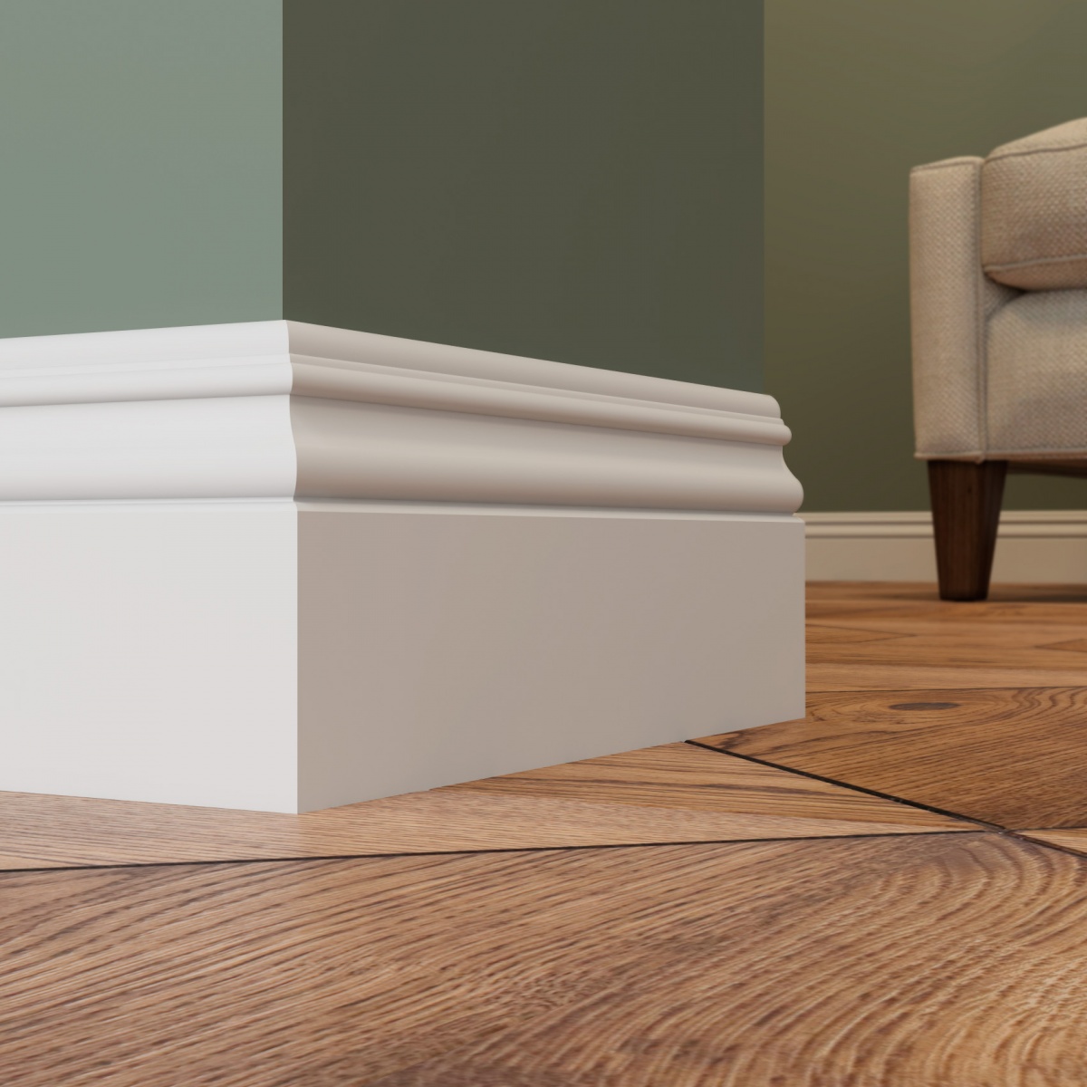 Плинтус под покраску Ultrawood Base 5271 i 2000×90×12 фото в интерьере