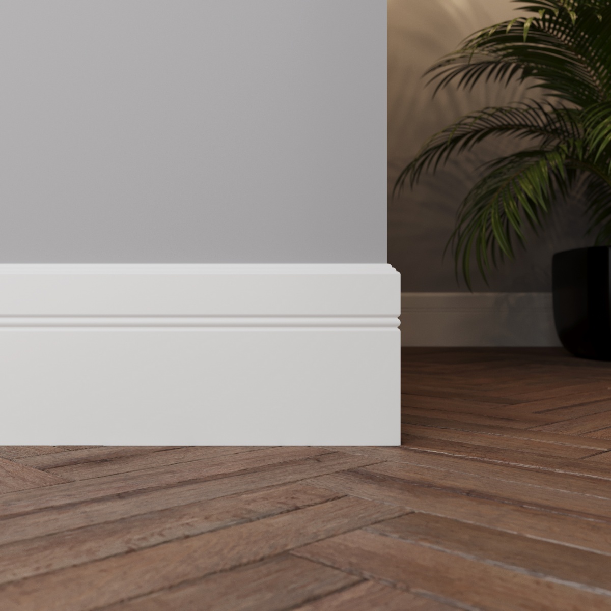 Плинтус под покраску Ultrawood Base 5381 i 2000×150×10 фото в интерьере