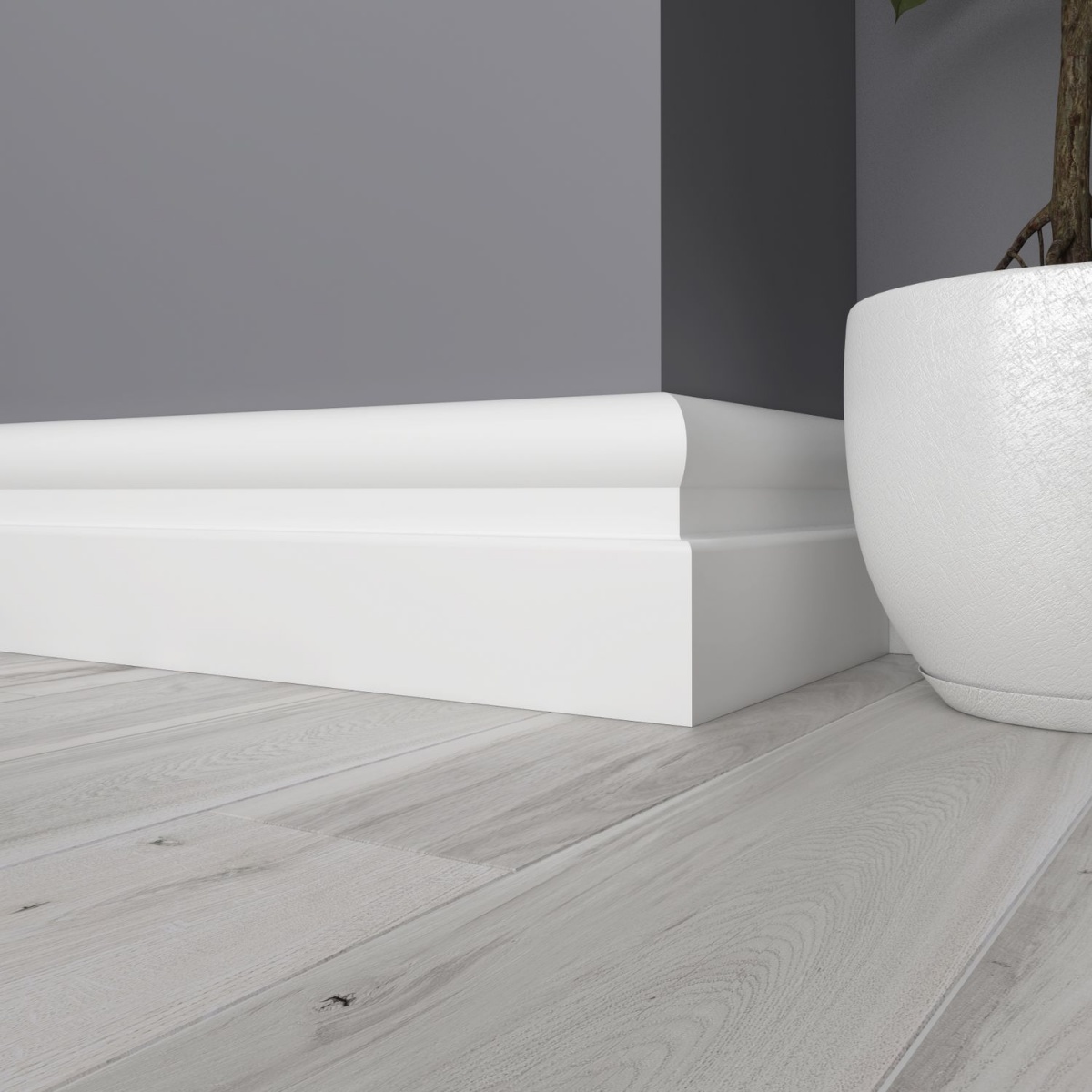 Плинтус под покраску Ultrawood Base 010 2440×127×25 фото в интерьере