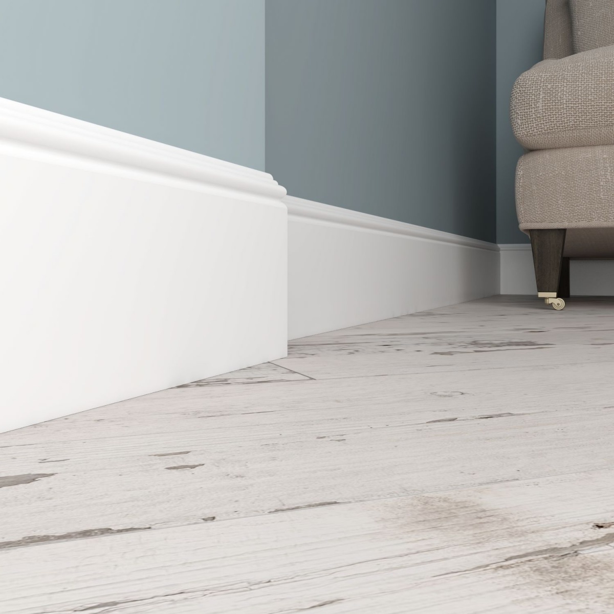 Плинтус под покраску Ultrawood Base 5011 2440×165×15 фото в интерьере