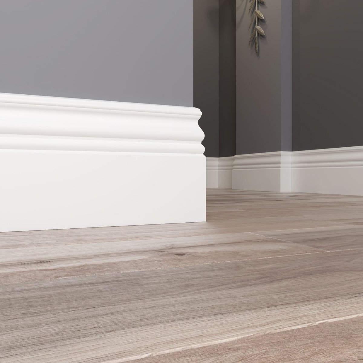 Плинтус под покраску Ultrawood Base 5074 2440×184×15 фото в интерьере