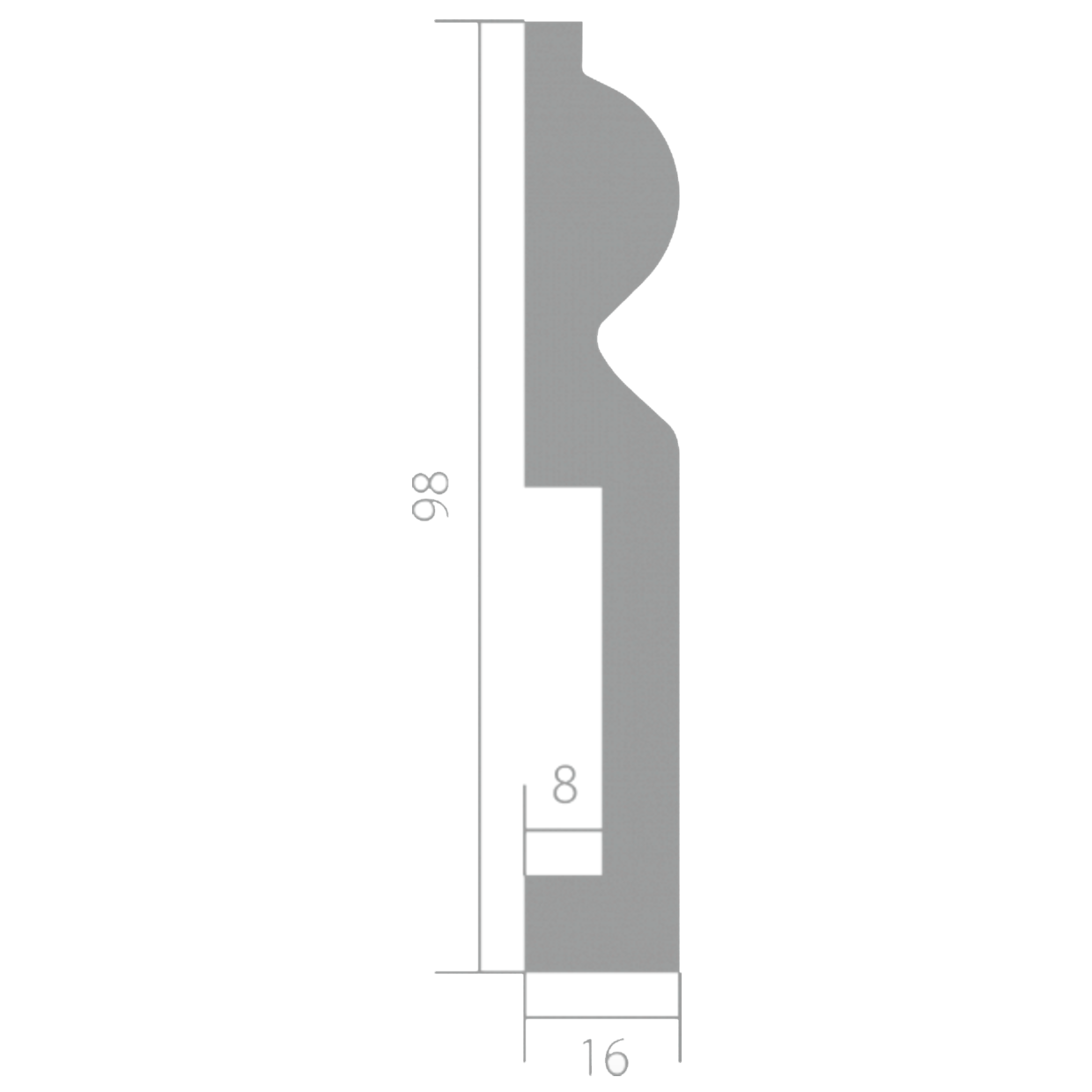 Плинтус под покраску Ultrawood Base 018 i 2000×98×16