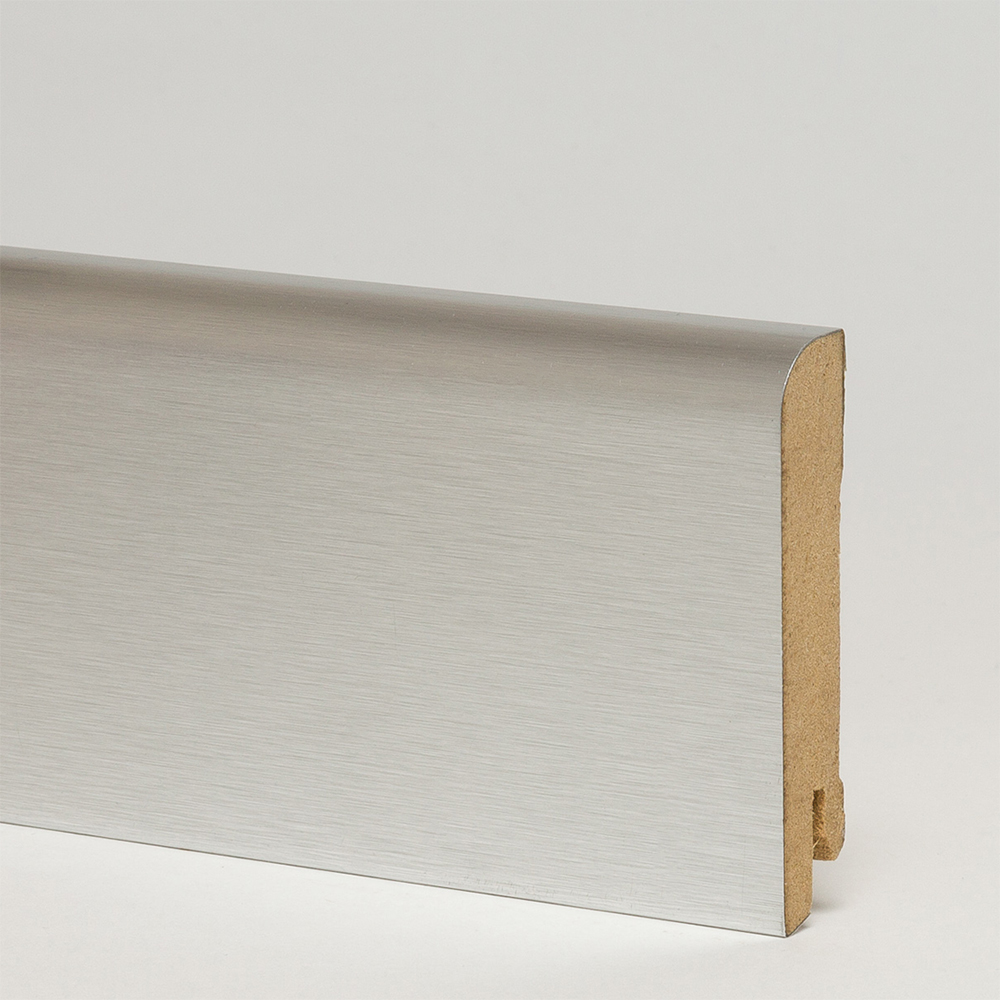 Плинтус МДФ фольгированный Pedross P1131 алюминий светлый 2400×70×15