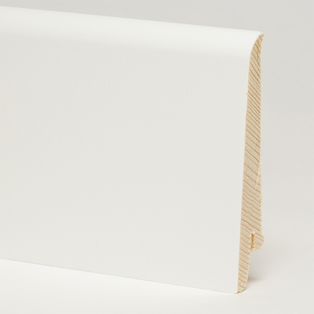 Плинтус деревянный ламинированный Pedross белый гладкий 2500×80×16