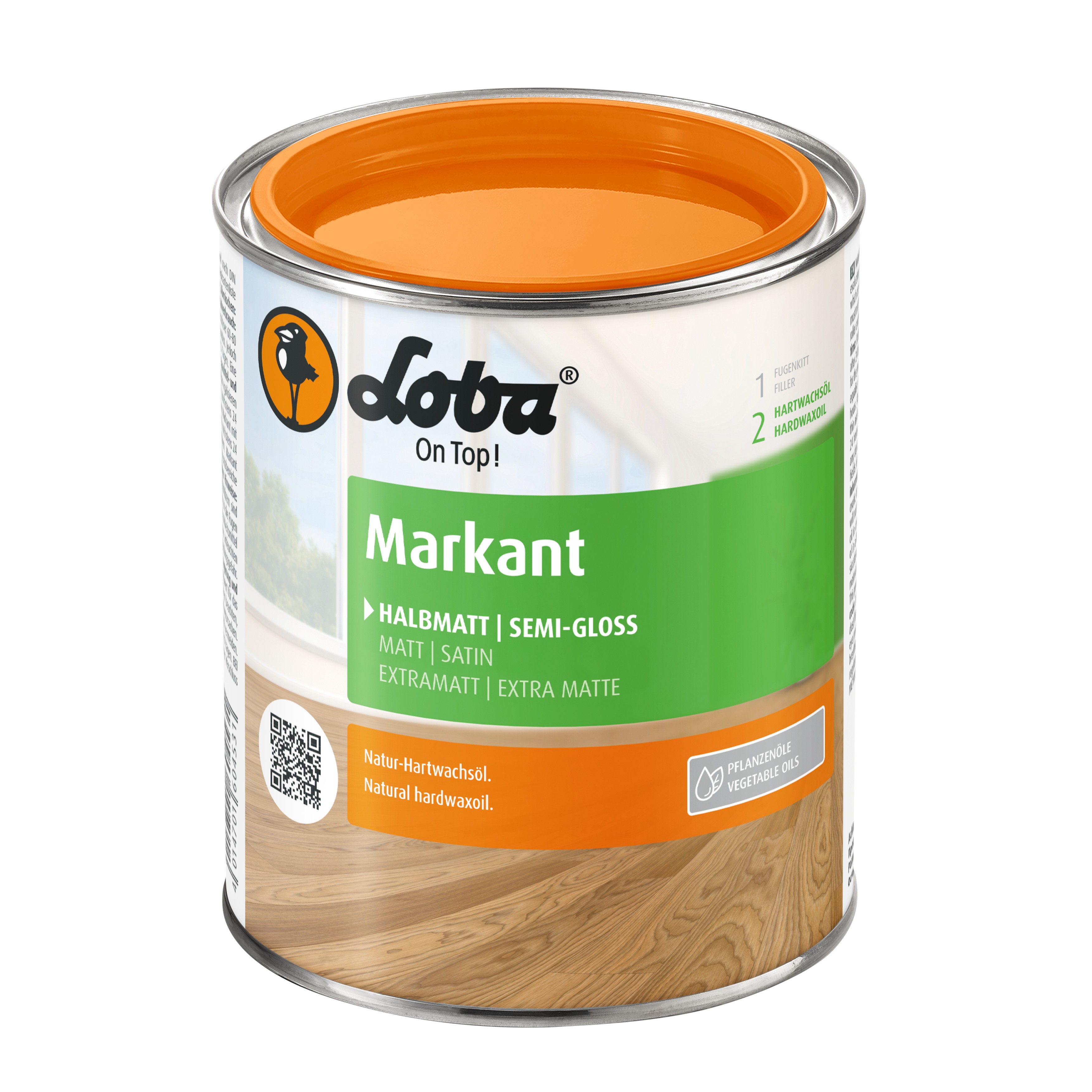 Масло с твердым воском Loba Markant прозрачное полуматовое 0,75 л Масло с твердым воском Loba Markant прозрачное полуматовое 0,75 л