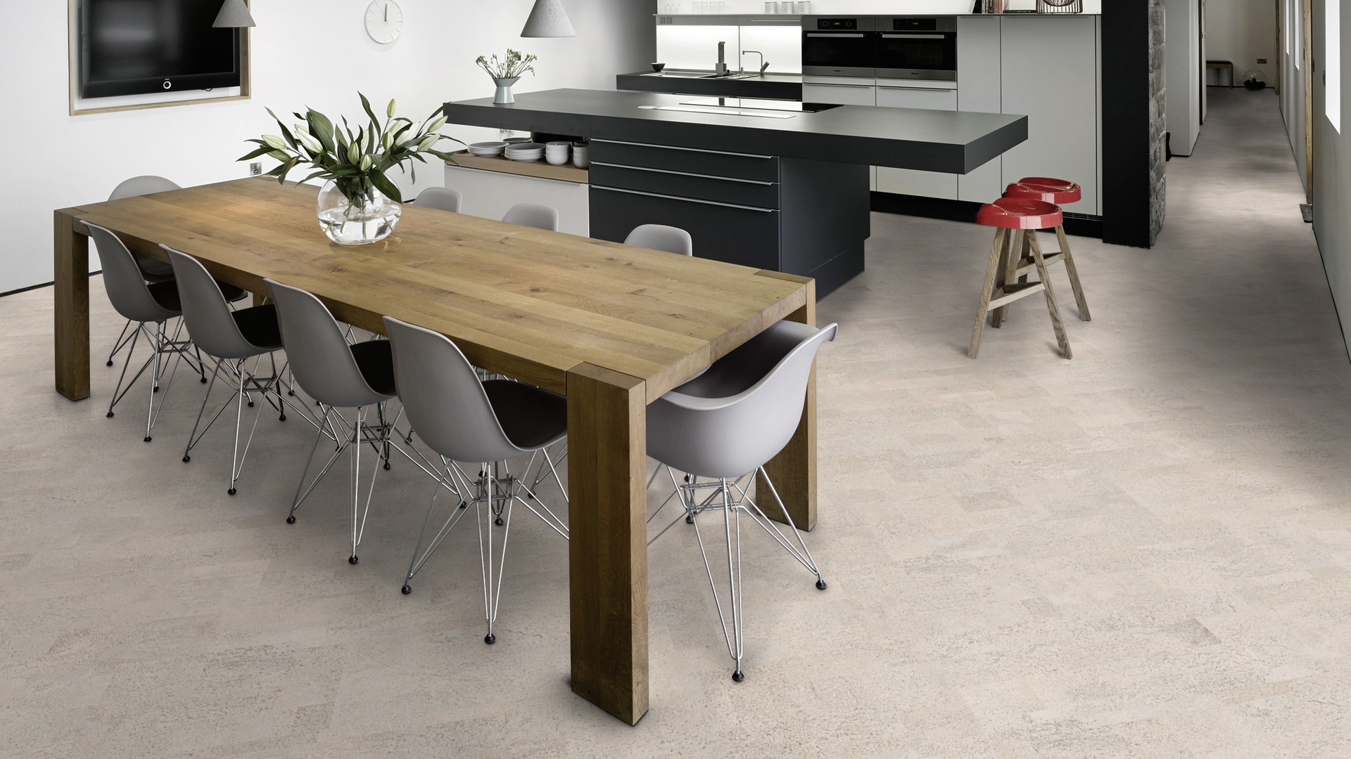 Пробковый пол замковый Wicanders Identity Moonlight I801002 905×295×10,5 фото в интерьере