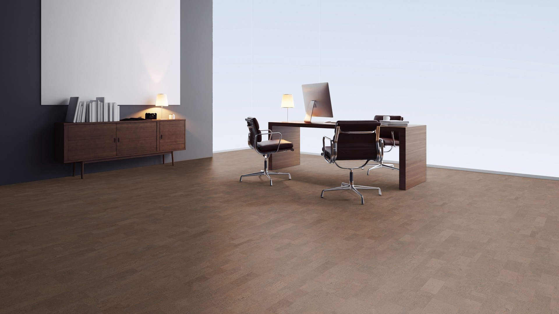 Пробковый пол замковый Wicanders Cork Essence Identity Tea I810002 905×295×10,5 фото в интерьере