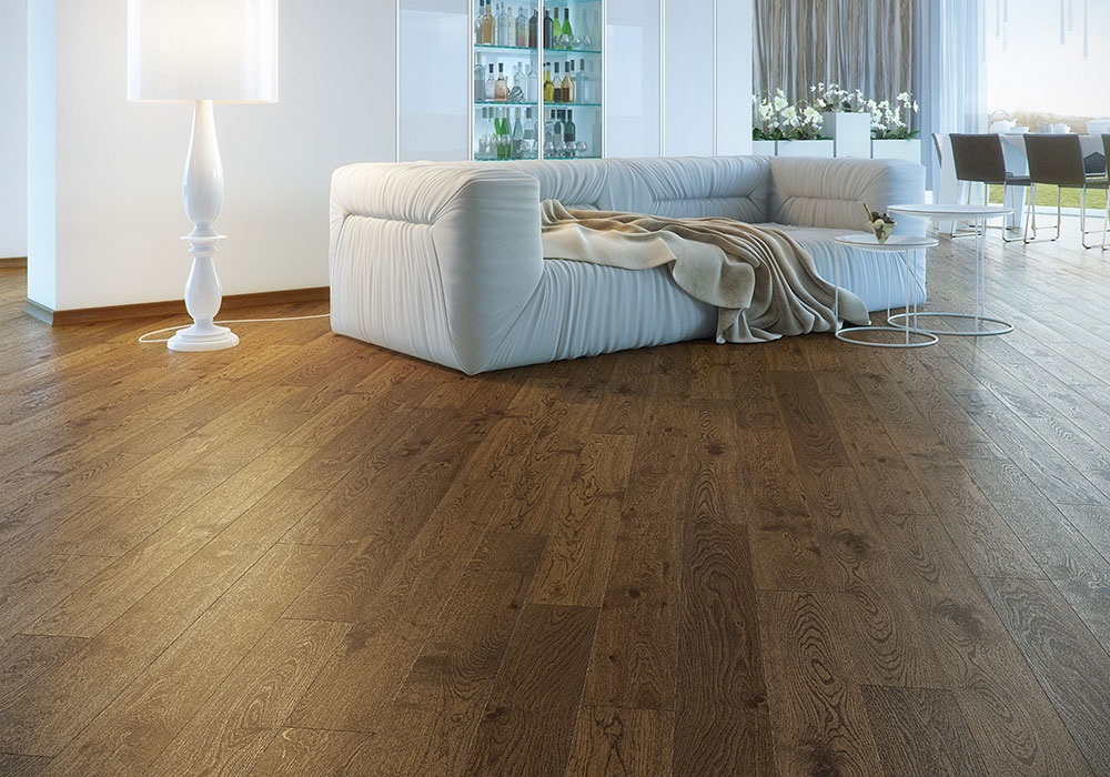 Паркетная доска Barlinek Pure дуб Brown Sugar Piccolo 1092×130×14 фото в интерьере