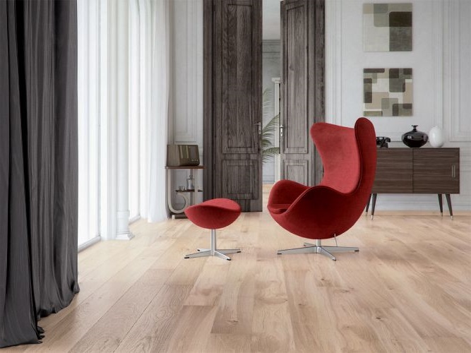 Паркетная доска Barlinek Tastes of Life дуб Banana Song Grande 2200×180×14 фото в интерьере