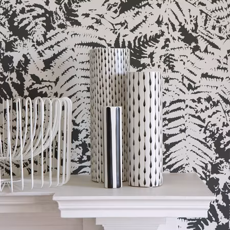 Обои Little Greene 20th Century Papers Fern - Off Black 0280FEOFFBL