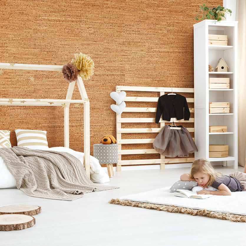 Пробковая стеновая панель Wicanders Dekwall Bali RY48001 600×300×3 фото в интерьере