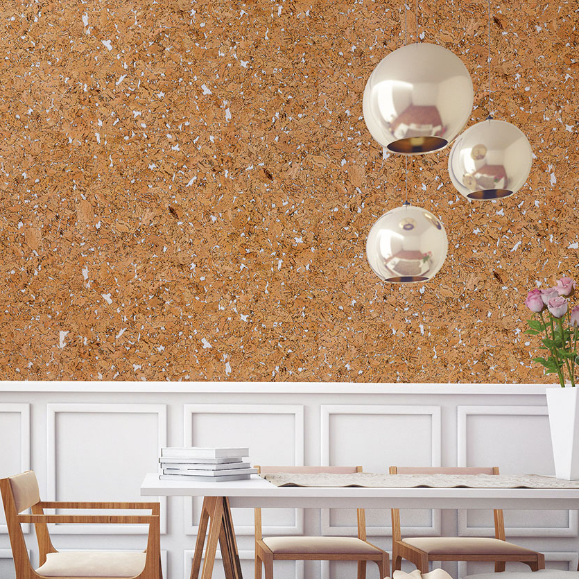 Пробковая стеновая панель Wicanders Dekwall Hawai White RY77002 600×300×3 фото в интерьере