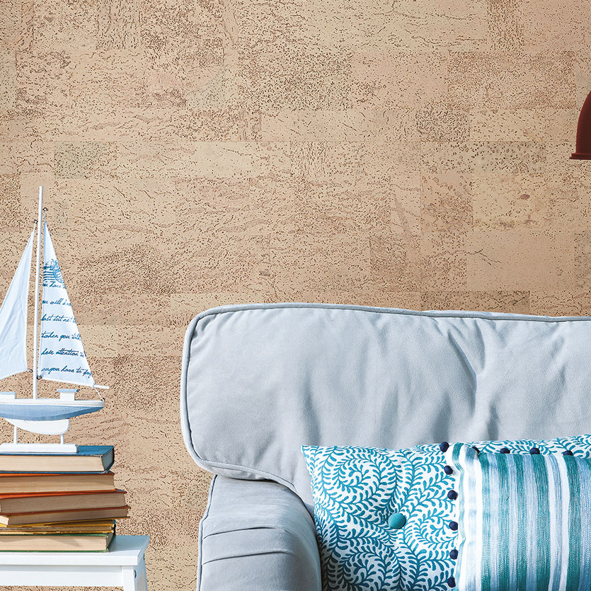 Пробковая стеновая панель Wicanders Dekwall Malta Champagne RY1M001 600×300×3 фото в интерьере