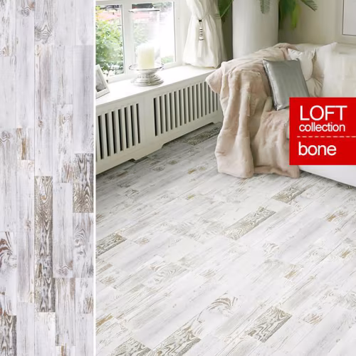 Пробковый пол клеевой Corkstyle Loft Bone 1235×305×6