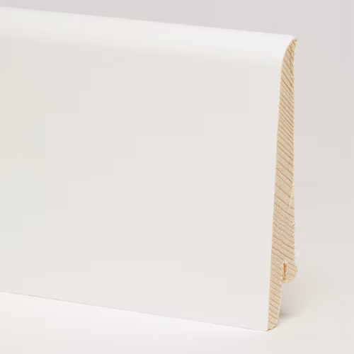 Плинтус деревянный ламинированный Pedross белый гладкий 2500×80×16