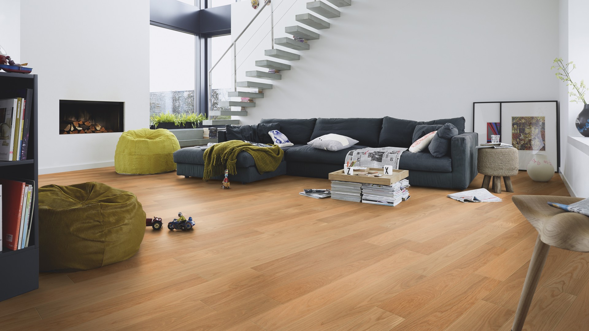 Паркетная доска Meister PS 300 Residence Дуб Гармония 8027 1187×142×13 фото в интерьере