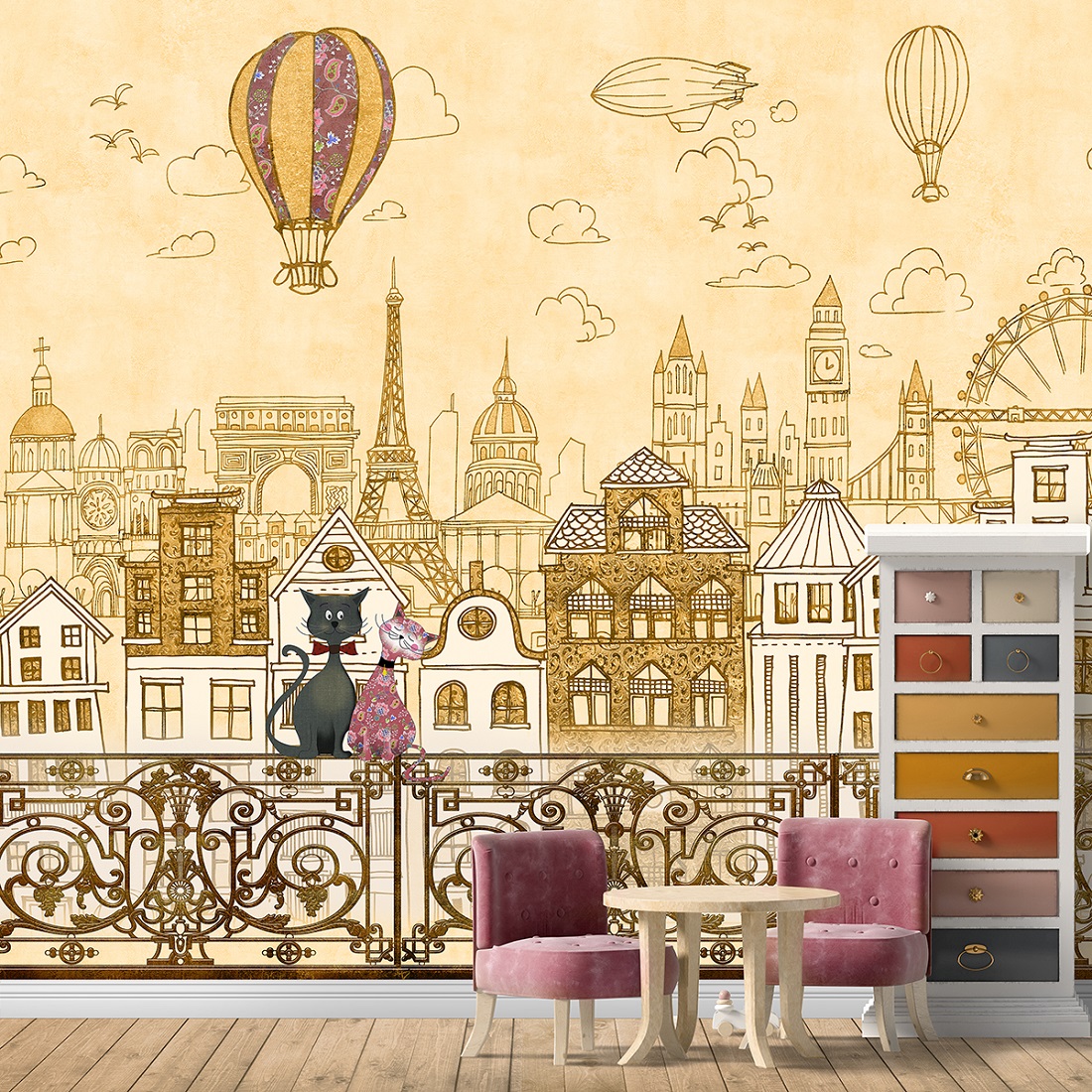 Панно Affresco Сказки SN628-COL1 2x2,68 м фото в интерьере