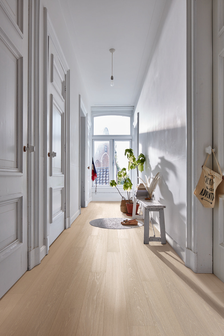 Паркетная доска Meister PS 300 Residence Дуб гармония Забелёный 8815 1187×142×13 фото в интерьере