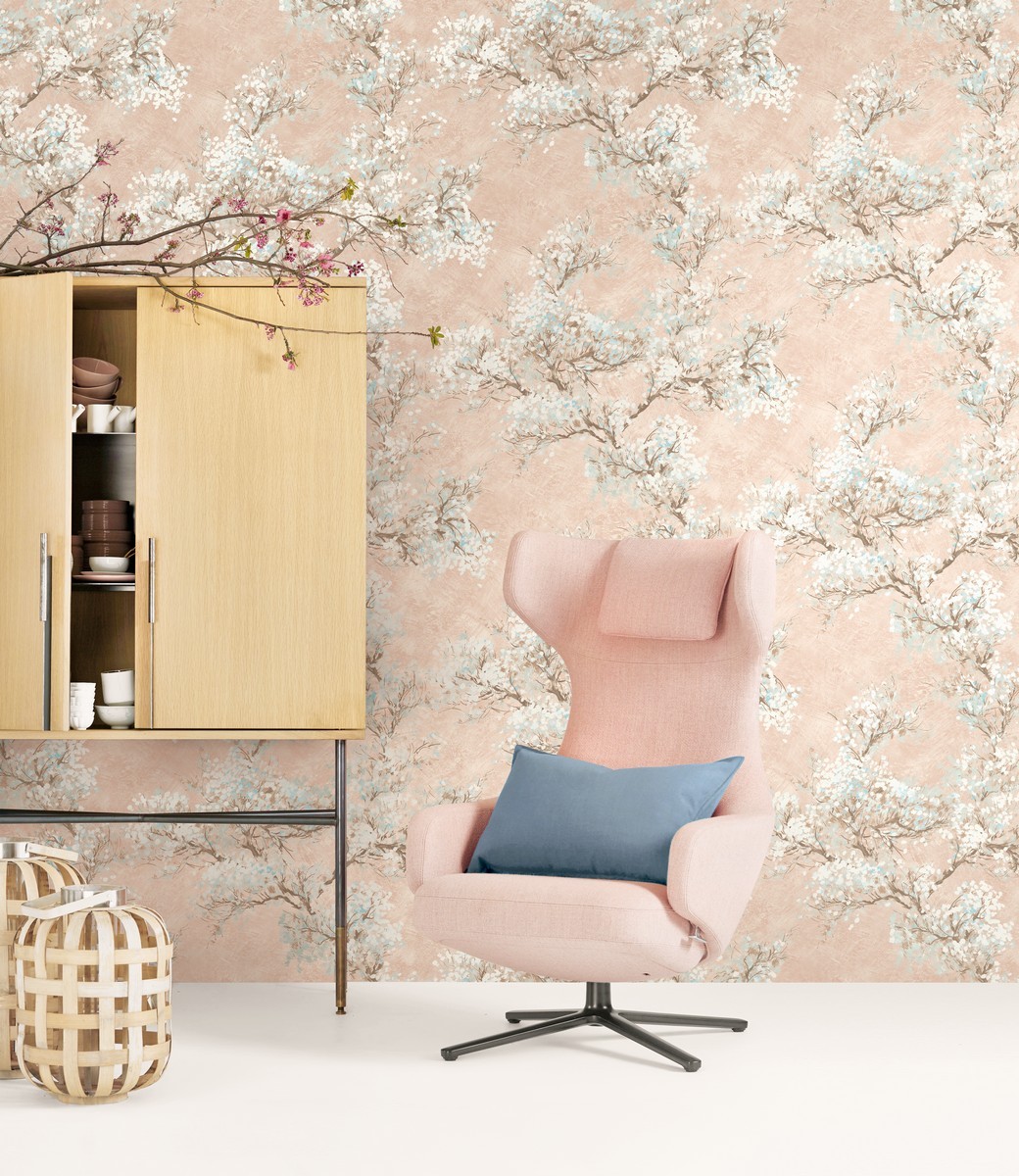 Обои KT Exclusive French Impressionist Cherry Blossom Bloom FI71101 фото в интерьере