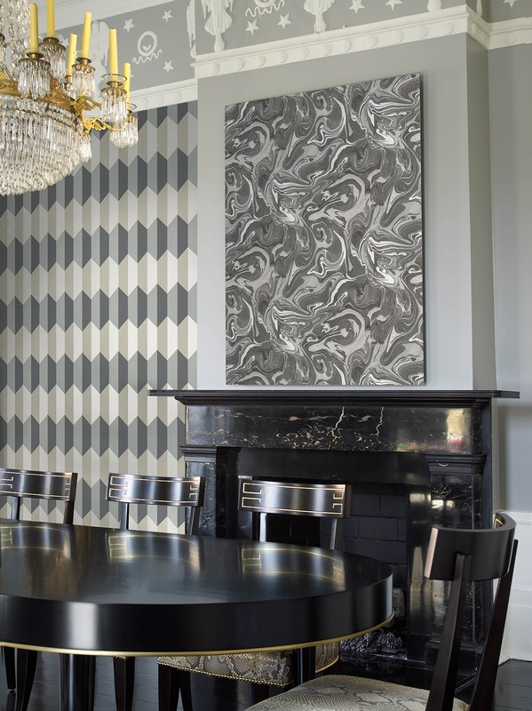 Обои KT Exclusive Charleston Hexagons CN31800 фото в интерьере