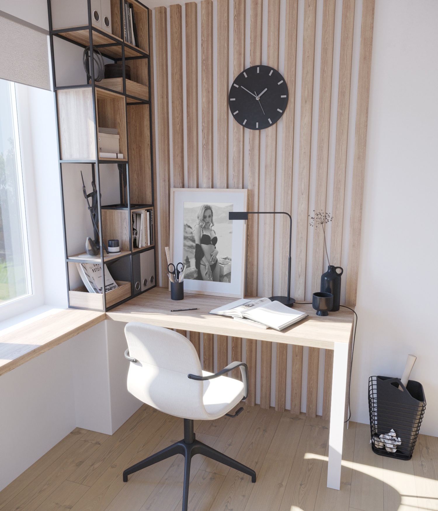 Рейка декоративная Modern Decor ламинированная 027 2750×40×22 фото в интерьере