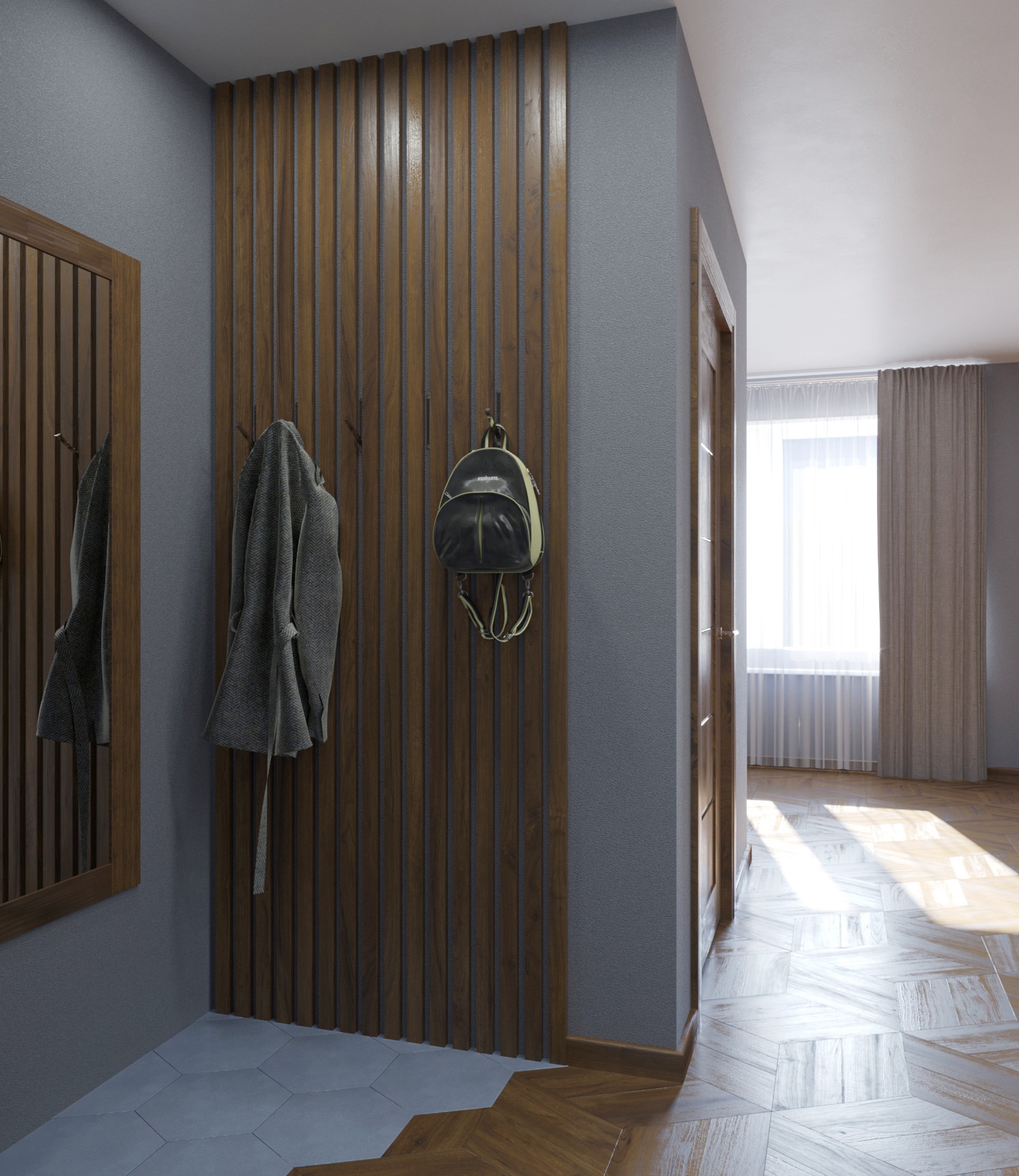 Рейка декоративная Modern Decor ламинированная 046 2750×40×22 фото в интерьере