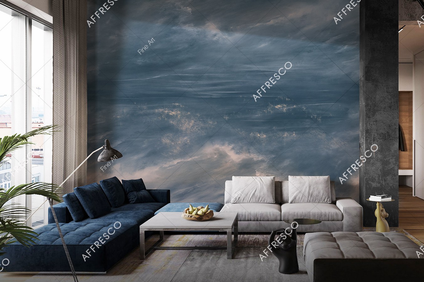 Панно Affresco Fine Art RE894-COL2 2x2,68 м фото в интерьере