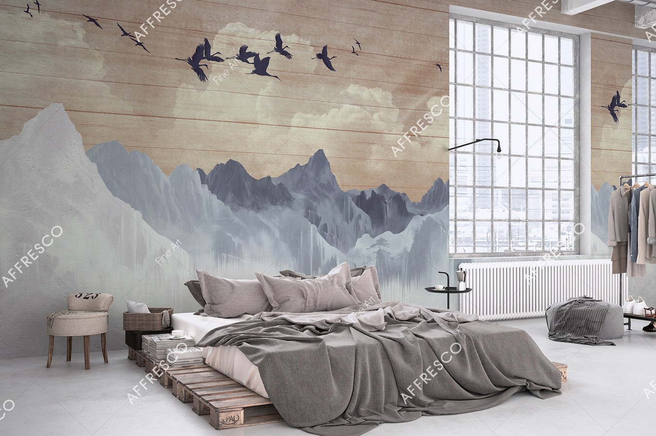 Панно Affresco Fine Art RE871-COL1 2x2,68 м фото в интерьере