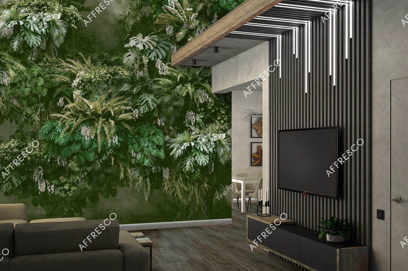 Панно Affresco Fine Art RE908-COL1 2x2,68 м фото в интерьере